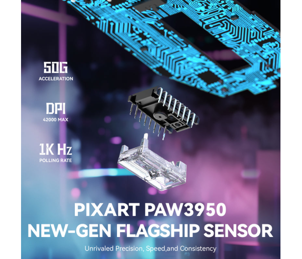 Attack Shark X3MAX Superlight 42kDPI PAW3950 Omron czarna 6972792470931 - 1349822 - zdjęcie 4